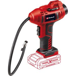 Einhell Accu Auto Compressor CE-CC 18 Li Solo - Power X-Change - 18 V/Li-ion - Lengte slang: 0,6 m - Max. Luchtafgifte: 12 l/min - Max. Werkdruk: 11 bar - Digitale manometer - Incl. 3-delige adapterset - Excl. accu en lader