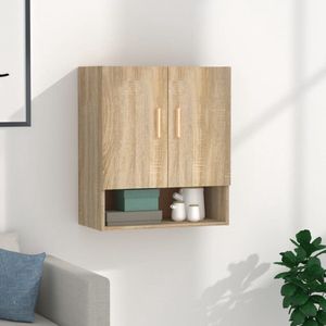 The Living Store Wandkast Scandinavische Charme - Hout - 60 x 31 x 70 cm (B x D x H) Sonoma Eiken