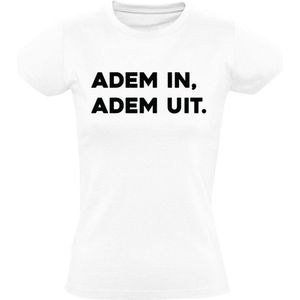 AdemInAdemuit T-shirt Dames | zuchten | ademen | rustig | lucht | rusten | rustig | vermoeid |