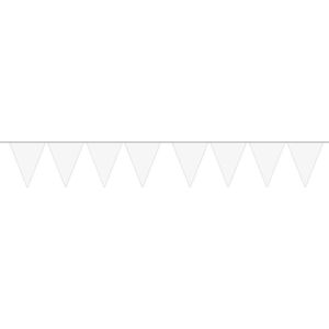 1x Mini vlaggenlijn / slinger - 300 cm - wit
