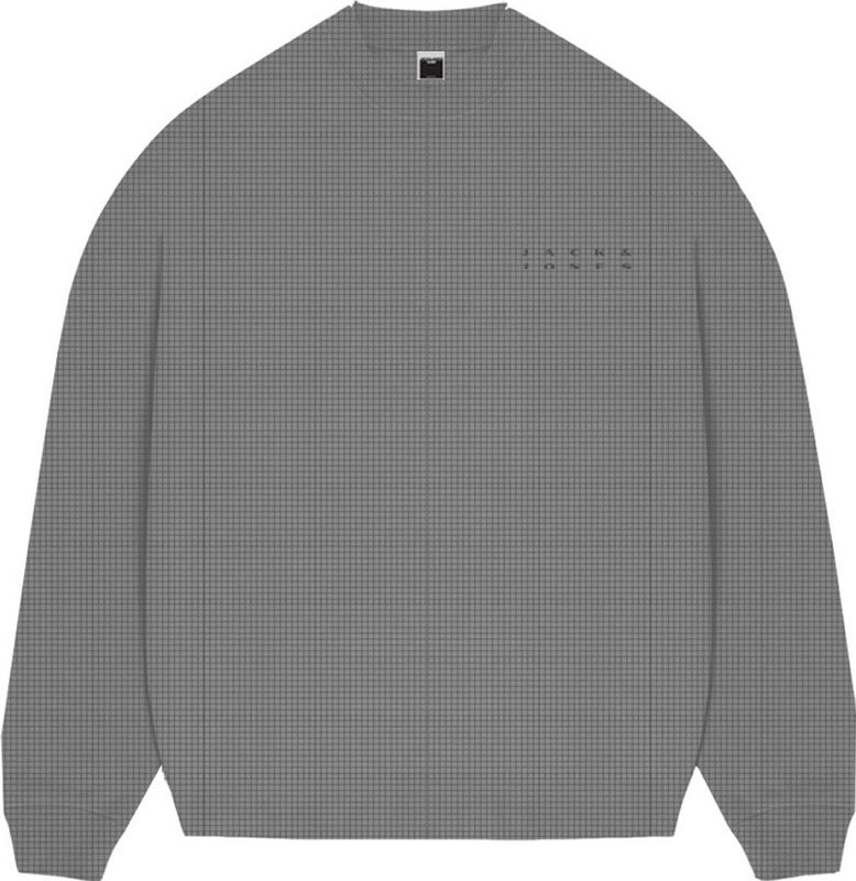 Jack & Jones Trui Jcopacer Structure Crew Neck Smu 12279683 Gray Flannel Mannen Maat - XL
