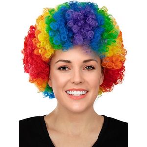 Funidelia | Regenboog Clown Pruik voor vrouwen en mannen â–¶ Clowns, Circus, Originele en Leuke - Accessoires voor Volwassenen, kostuum accesoires - Meerkleurig
