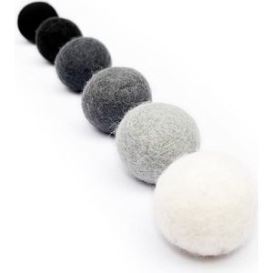 Kattenspeelgoed Vilten Ballen Grijs - 6 Kattenballen Speelgoed voor Katten Balletjes Intelligentie Speelgoed Kat Katenspeeltjes Speeltjes voor Kittens