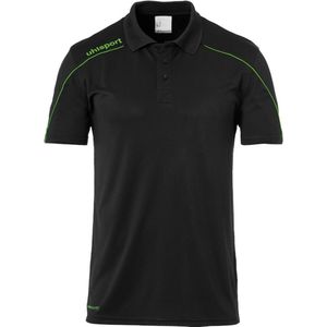 Uhlsport Stream 22 Polo Heren - Zwart / Fluo Groen | Maat: 2XL