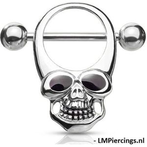 Tepelpiercing skull