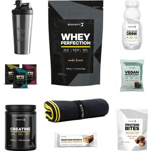 Body & Fit Limited Edition Black Box - Proteine Poeder Vanille - Creatine - Pre Workout - Shaker - Compleet Starterspakket