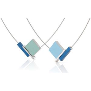 CLIC JEWELLERY STERLING SILVER WITH ALUMINIUM NECKLACE BLUE/GREEN CS002B
