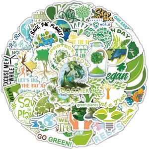Red de Natuur Stickers - 100 stuks - Vegan, Safe the Planet, Bomen, Milieu, Groen - Laptopstickers - 5x6CM