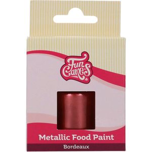 FunCakes Metallic Verf voor Voeding - Eetbare Kleurstof - Bordeaux - 30ml