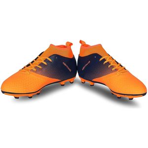 Nivia Ashtang Football Stud for Mens & Boys ( Black/Orange, Size- EURO 43) Material-‎Faux Leather | Water Resistant | more Comfortable Shoes | Lightweight | Superior Stability | Ball Control and Tackling | Ideal for Hard and Grassy Surfaces