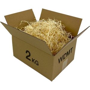 Houtwol opvulmateriaal - 2 kilo | Opvulmateriaal voor cadeau | Duurzaam vulmateriaal | Houtwol vulling wijnkist | Bruin