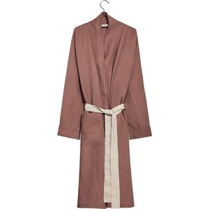 Yumeko kimono badjas gewassen linnen klei roze l