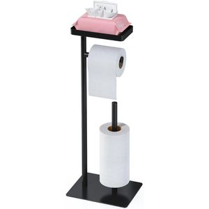 ApexArte® Toiletbutler - Toiletrolhouder Staand - Zwart