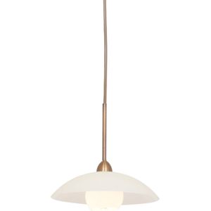 Hanglamp Sovereign classic | 1 lichts | brons / crème / bruin | glas / metaal | 100 cm | Ø 18 cm | eetkamer lamp | modern design