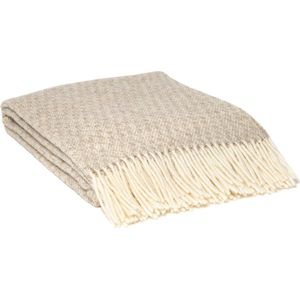 WOOOL® | Wollen Plaid | KUUSI (Beige) | 140x200cm | 100% Nieuw-Zeelandse Wol | Deken