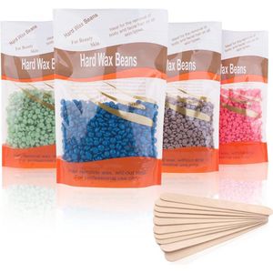 Ontharingswaxset met waxparels en applicatorsticks - 400 g voor pijnloze ontharing thuis