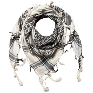 Keffieh sjaal 100% katoen voor dames en heren, militair, militair, Shemagh, Wit.