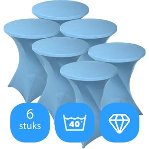 Statafelrok Licht Blauw / Baby Blauw x 6 – ∅80-85 x 110 cm – Stretch 6 stuks – Tafelrok voor Statafel – Geschikt voor Horeca Evenementen | Sta Tafel Hoes | Staantafelhoes | Cocktailparty | Trouwerij