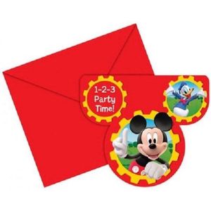 Uitnodiging Mickey mouse clubhouse 6 stuks