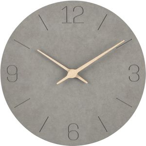 Warminn MDF Houten Wandklok, Stille Moderne 30cm Kwarts Grote Batterijgevoede Wandklok, Gemakkelijk Af te Lezen voor Kamer, Huis, Keuken, Slaapkamer, Kantoor, School (Grijs)