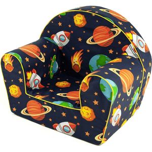 D&B Kleine Astronaut Kinderstoel - Mini Kinderbank - ‎52 x 42 x 33 Cm - Katoen - Machine Wasbaar - Verwijderbare Hoes - Lichtgewicht