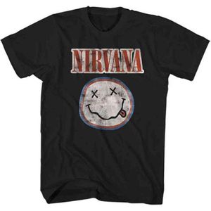 Nirvana - Distressed Logo Heren T-shirt - M - Zwart