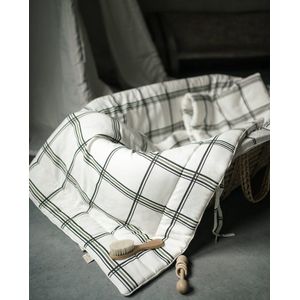 Bold Bamboo gevoerde bed set Rúna - 100% Organisch Algen Bamboe - Baby deken en kussen met anti-allergische voering - geruit