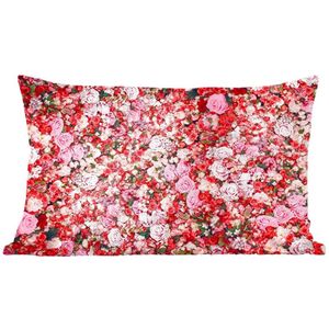 Sierkussen - Bloemen Kleuren Rozen - Multicolor - 30 Cm X 50 Cm