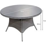 Ronde tuintafel Dublin ø150cm | Mystic Grey | Wicker & Keramiek