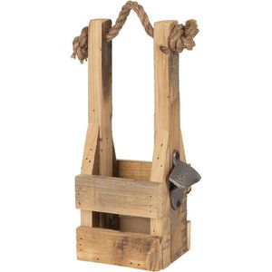 Clayre & Eef Flessenhouder 9x10x29 cm Bruin Hout Rechthoek Flessenrek