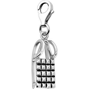 Quiges – 925 - Zilver – Charm - Bedel - Hanger - 3D Slee - met – sterling - zilver - karabijnslot - geschikt - voor - Bedelarmband HC374