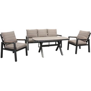 Loungeset Antraciet - Aluminium & Keramiek - 169x80x81,5 cm - Loungeset Donna - SenS-Line