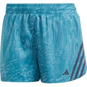 adidas Performance Run Icons 3-Stripes Allover Print Hardloopshort - Dames - Turquoise- M 3