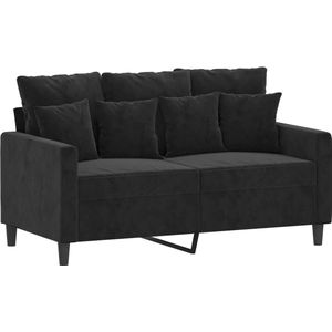 vidaXL Tweezitsbank 120 cm fluweel zwart Tweezitsbank - Zwarte Bank - Fluweelbank - Salontafel - Bankstellen
