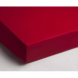 Zachte Katoen Hoeslaken Extra Lang Rood | 90x220 | Ademend En Soepel | Perfecte Pasvorm