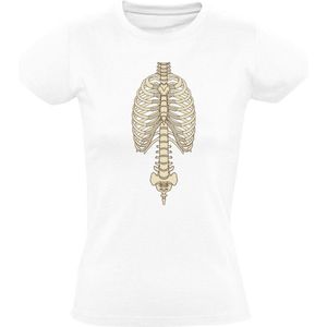 skelet lichaam Dames t-shirt| romp| botten| dood | bot |eng |lachen|humor