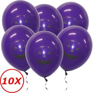 Halloween Versiering Decoratie Helium Ballonnen Feest Versiering Halloween Accessoires Ballon Paars Pompoen – 10 Stuks