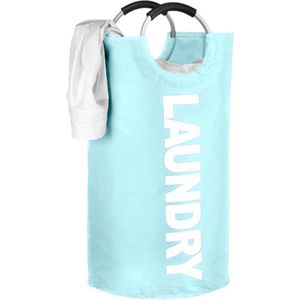 BOTC Wasmand - Waszak - Laundry basket - 90 liter - 38x72 cm - waszak vouwbaar - draagbaar wasbox - Blauw