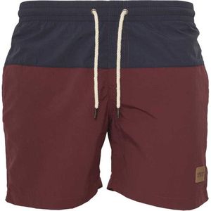 Urban Classics - Block Zwemshorts - 2XL - Bordeaux rood/Blauw