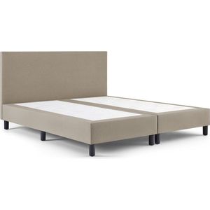 Maxi Owen Plus Boxspring 160x200 cm - Gestoffeerde Boxspring zonder Matras - Bed - Beige - Tweepersoonsbed