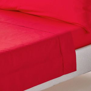 Homescapes - Perkaal laken zonder elastiek 230 x 255 cm, rood - 100% Egyptisch katoen