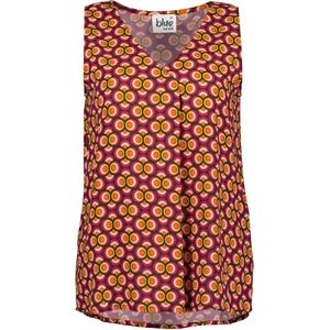 Blue Seven dames top - blouse dames mouwloos - rood/oranje retro print - 180195 - maat 36