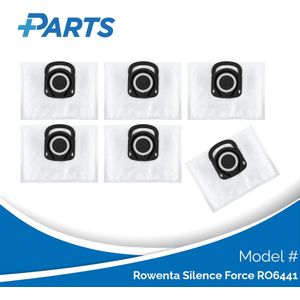 Rowenta Silence Force RO6441 Stofzakken (6 Stuks, Plus.Parts® alternatief voor ZR200540)