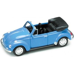 Volkswagen Beetle (Blauw) (10 cm) 1/34 Welly - Samba Modelauto - Schaalmodel - Miniatuurauto