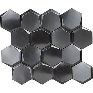 Zelfklevende 3D Tegel Cubi Metal