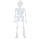 Halloween/horror thema hang decoraties - 6x stuks - skeletten - glow in the dark - 16 cm