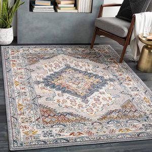 Anja Oriental Medallion Area Tapijt 5'2"" x 7' Grijs - Moderne Artistic Weavers Oosterse Karpetten