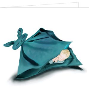 Mijn knuffel - Kaartenbizz - Wenskaart - Kunstkaart - Illustratie - Kinderen - Geboorte - Knuffeldoek
