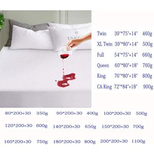 Waterdichte matrasbeschermer, ademende hygiënische matrasbeschermer, anti-allergie, matrasbeschermer, 90 x 200cm, grijs