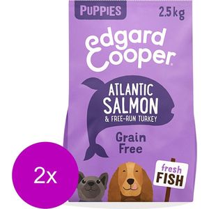 Edgard&Cooper Puppy Graanvrij Zalm&Kalkoen - Hondenvoer - 2 x 2.5 kg